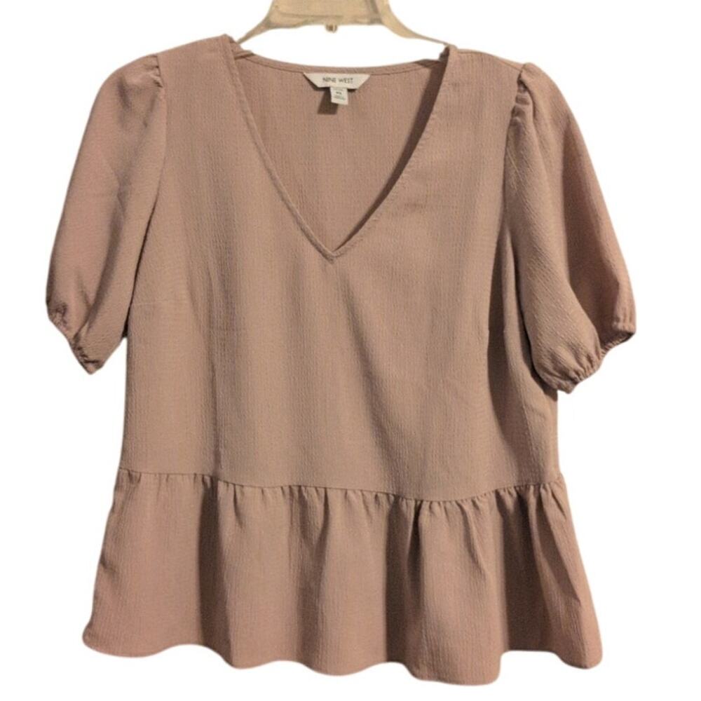 Nine West Pink Pumplo Shirt Size PS (Petite Small) Cute & Flirty Top - Picture 2 of 4